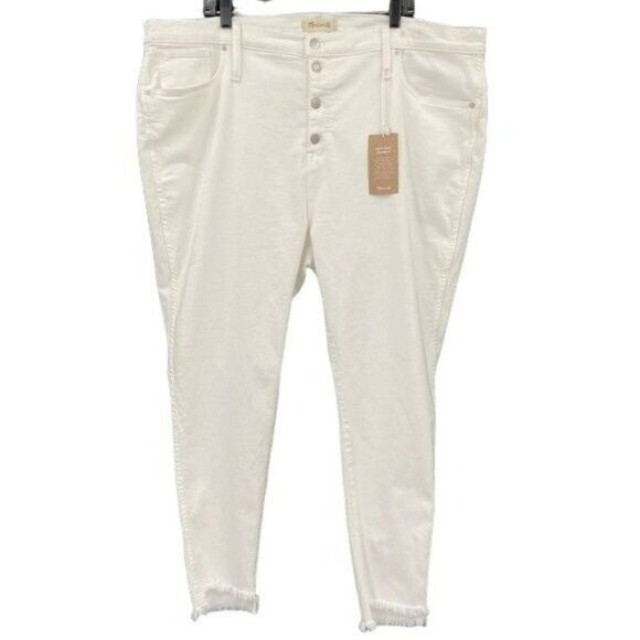 Madewell High‎ Waist Button Fly Ankle Jeans Size 37 White NWT - Picture 3 of 14